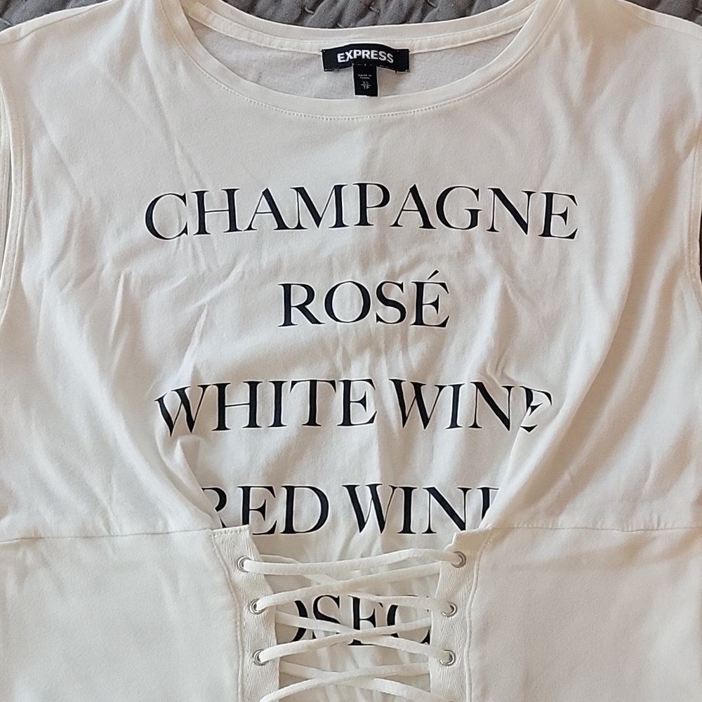 Express Corset Tee Graphic:Champagne * Rose * White Wine * Red Wine * Prosecco - Picture 3 of 9